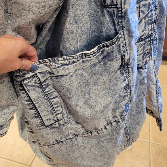 🧥EUC~VINTAGE ACID WASH DENIM COAT - Picture 8 of 15